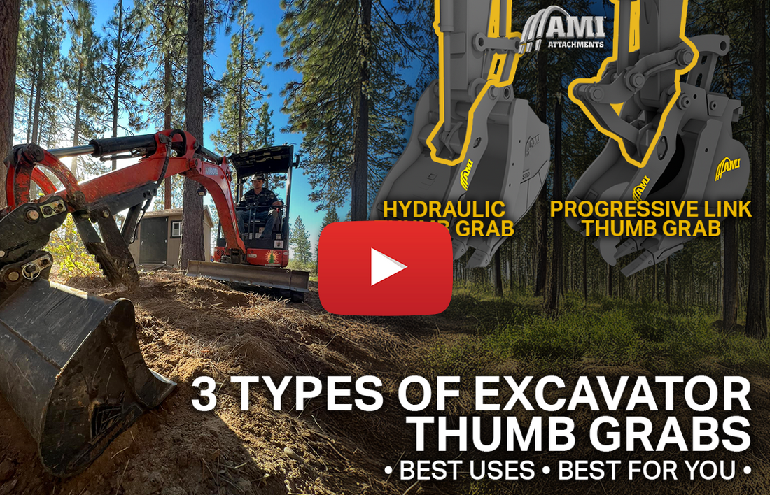 3 Types of Excavator Thumb Grab (Video)