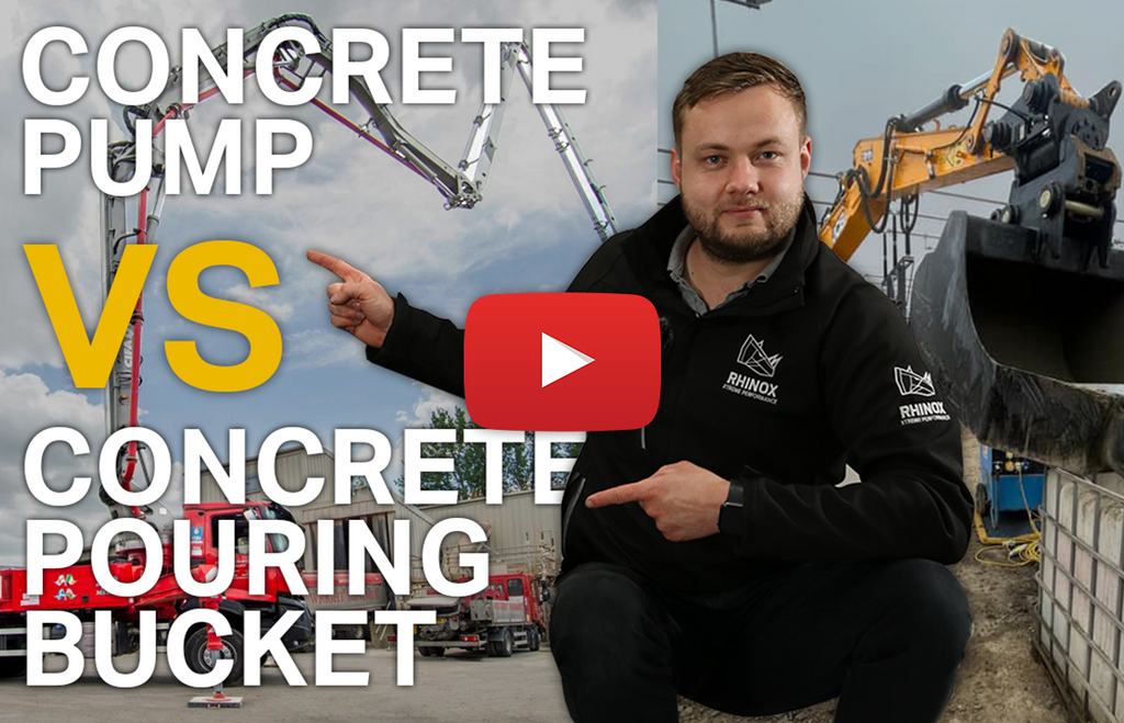 Concrete Pump VS Excavator Concrete Pouring Bucket (Video)