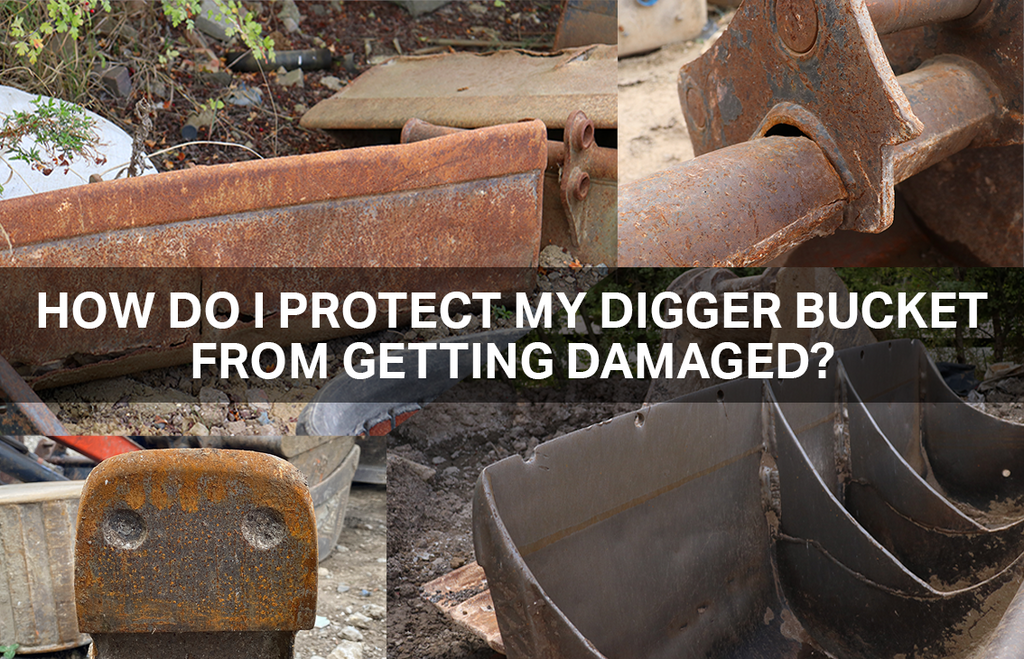 How do I protect my digger bucket from getting damaged?
