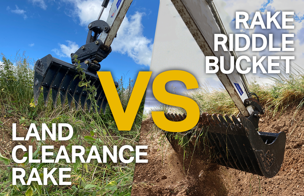 Land Clearance Rake VS Rake Riddle Bucket