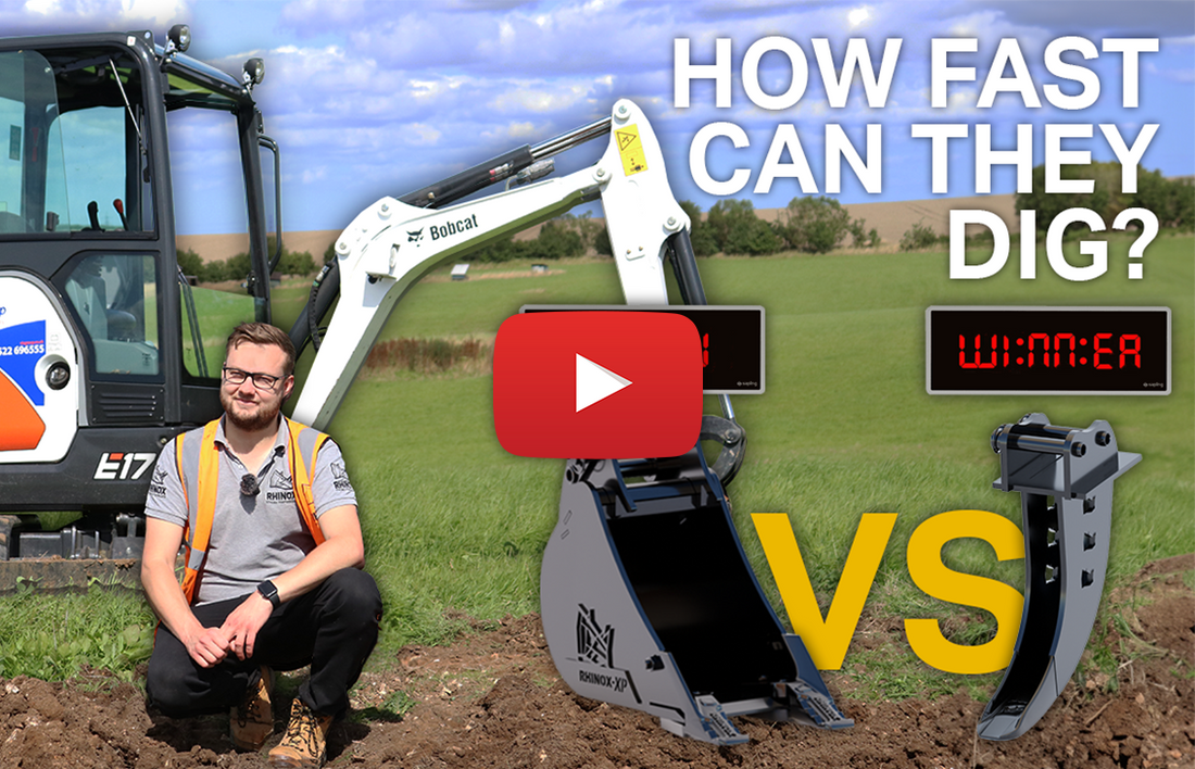 Micro Trenching Buckets VS Digging Buckets - How fast can they dig? (Video)