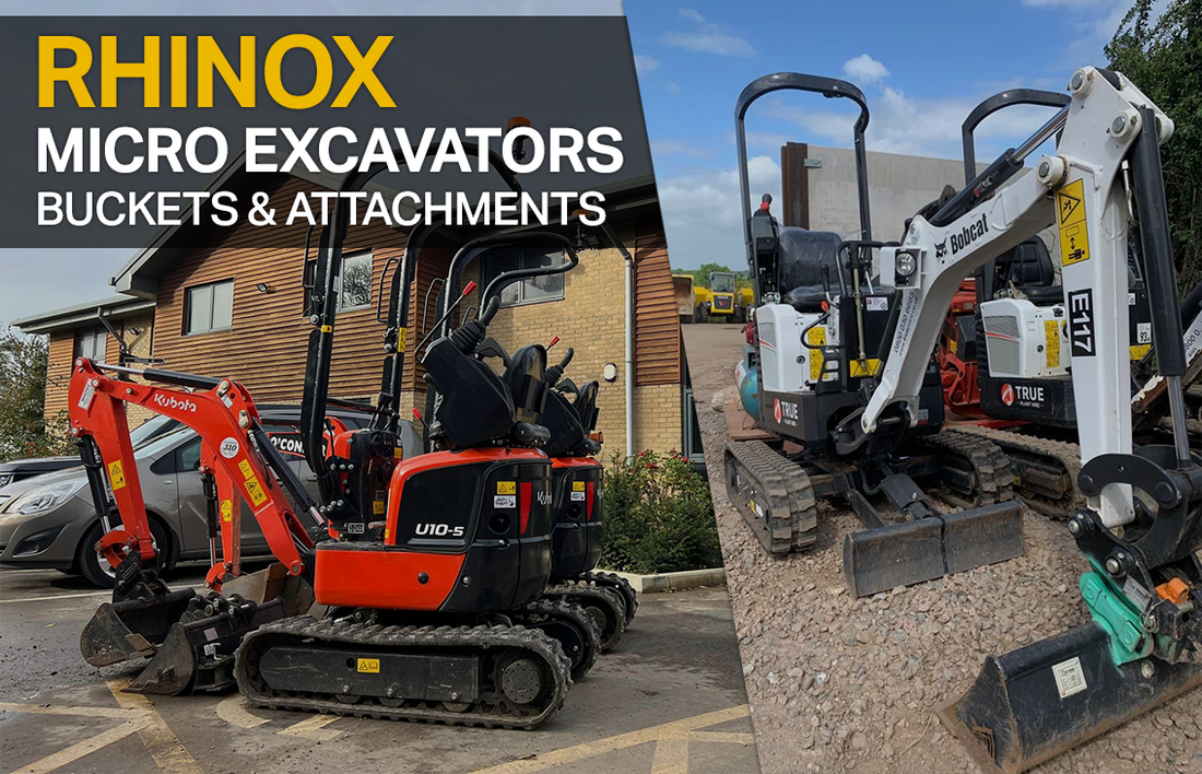 Rhinox Micro Digger Buckets & Attachments - 0.75 Ton Excavators