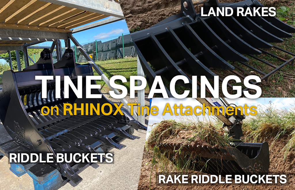 Rhinox Digger Attachments - Tine Spacings / Tine Widths