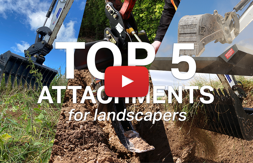 Top 5 Excavator / Digger Attachments for Landscapers - Your MUST HAVE equipment! (Video)