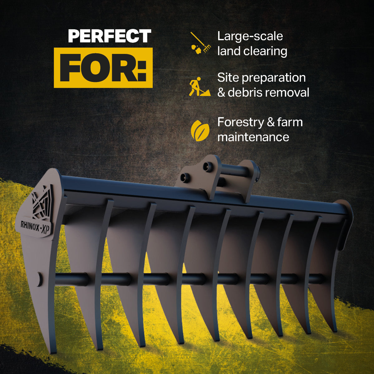 Kobelco SK08 Land Rake 36" / 900mm Infographic 1