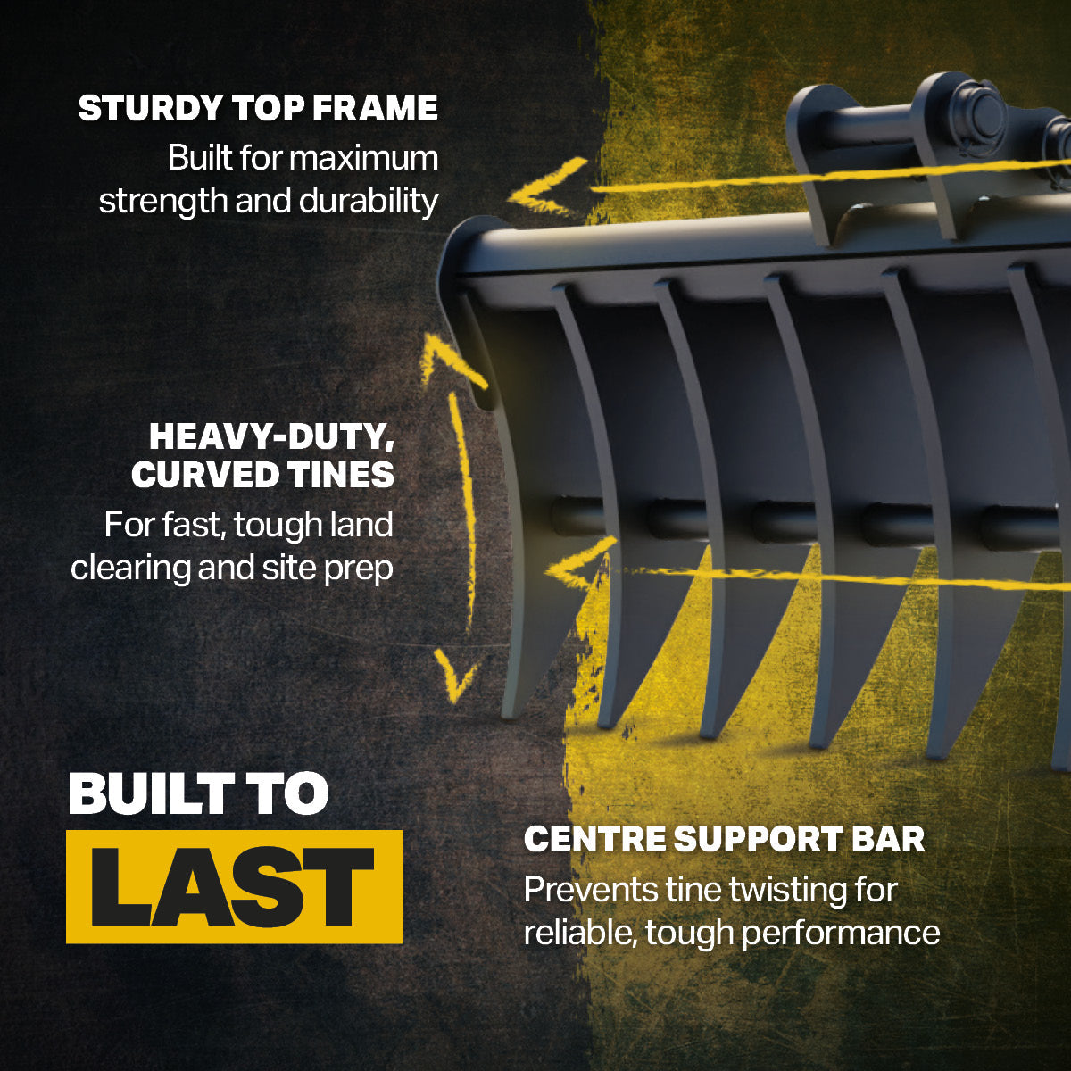 Kobelco SK08 Land Rake 36" / 900mm Infographic 3