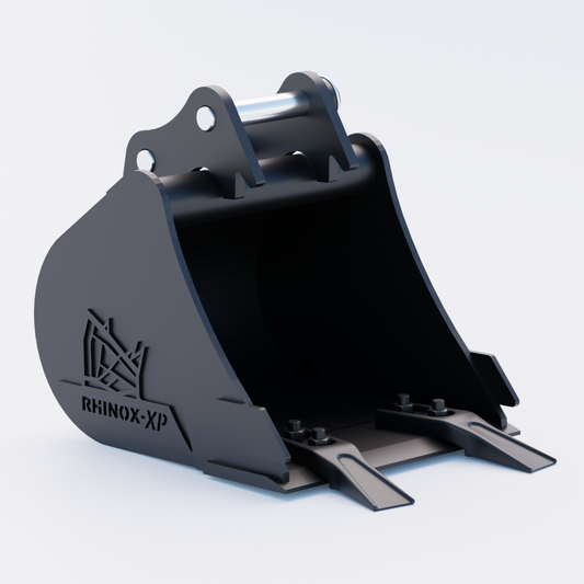 1QN (Micro) Digging Bucket - 12" / 300mm - Toothed Bucket Front