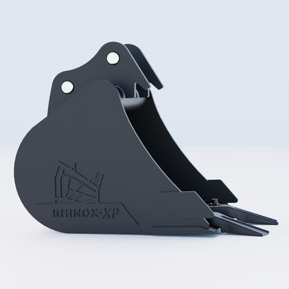 1QN (Micro) Digging Bucket - 12" / 300mm - Toothed Bucket Side