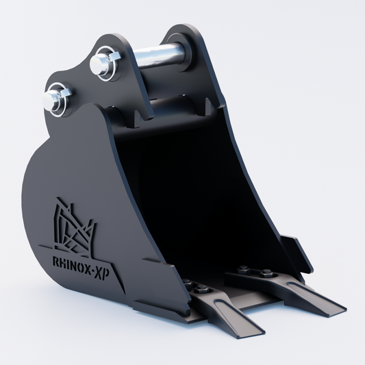 0W/1M,  Digging Bucket - 9" / 230mm - Toothed Bucket Front | Rhinox Group UK