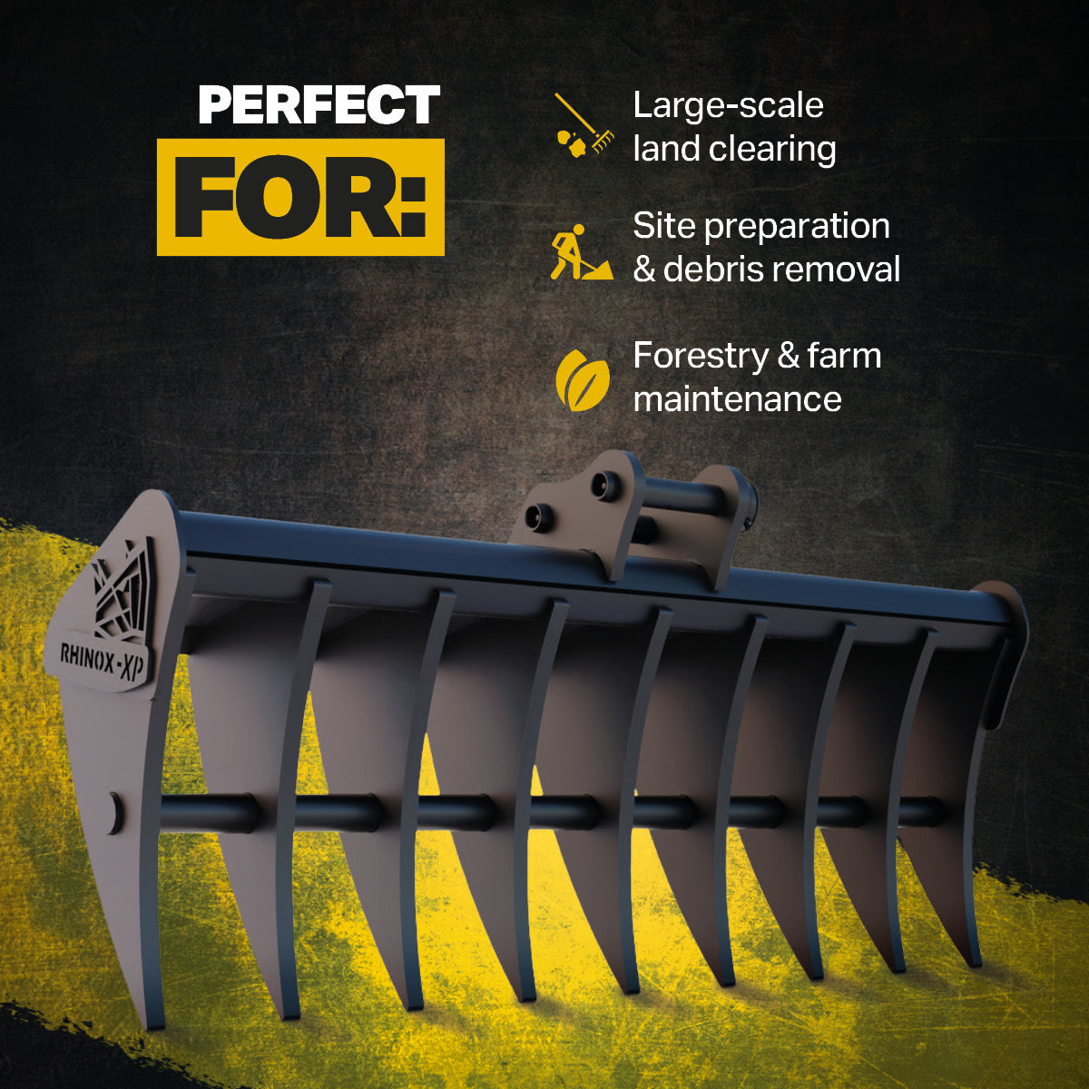 Hitachi ZX17U Land Rake 36" / 900mm Infographic 1