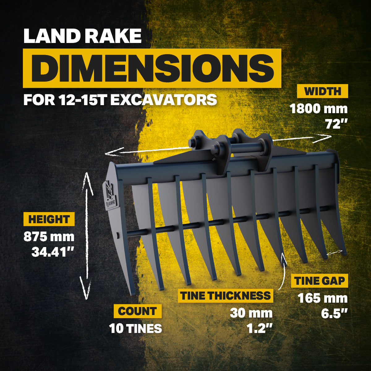 Liugong 915D Land Rake 72" / 1800mm Infographic 2
