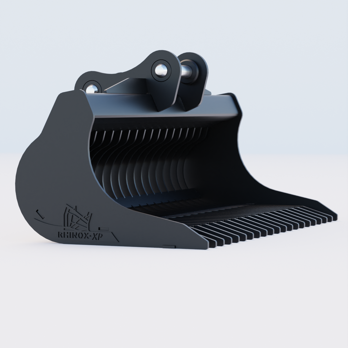 Hyundai HX125 Rake Riddle Bucket (c/w Pins) Side