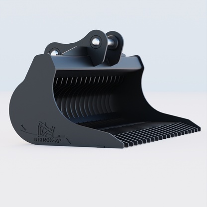 Daewoo Solar 130-3 Rake Riddle Bucket (c/w Pins) Side