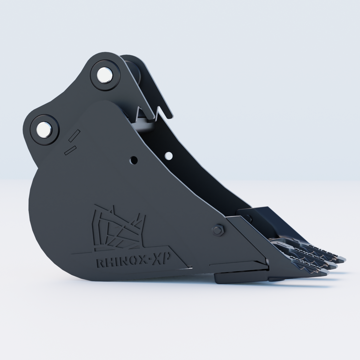 1E Digging Bucket - 12" / 300mm - Toothed Bucket Side
