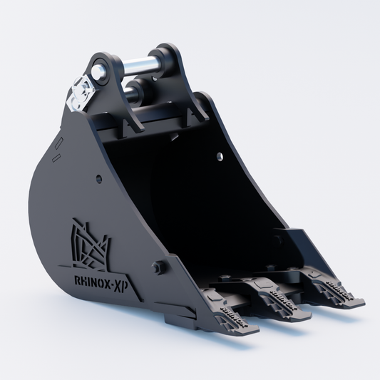 XCMG XE17U Digging Bucket - 12" / 300mm - Toothed Bucket Front