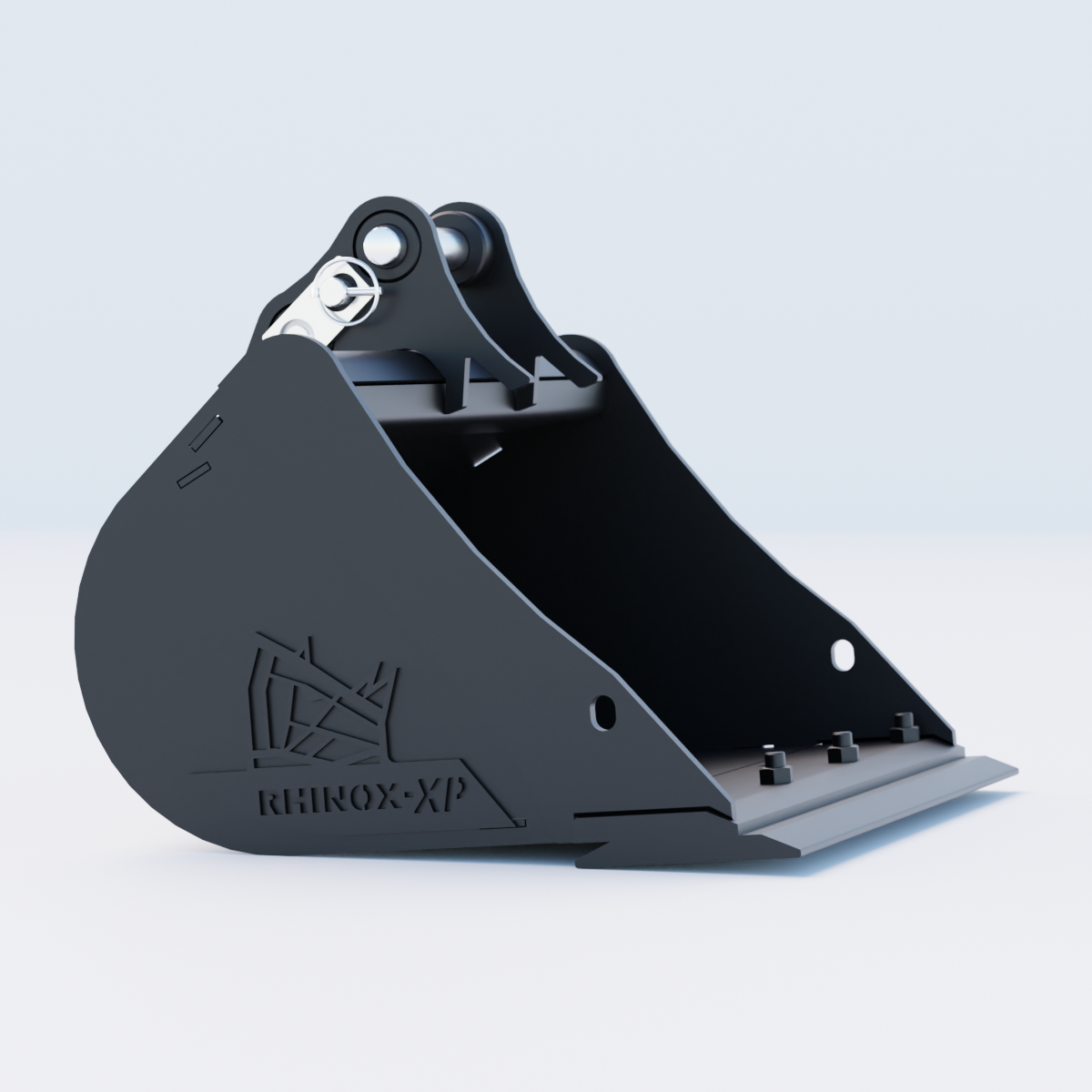 XCMG XE17U Digging Bucket - 24" / 600mm | Rhinox Group UK - Bladed Bucket Side