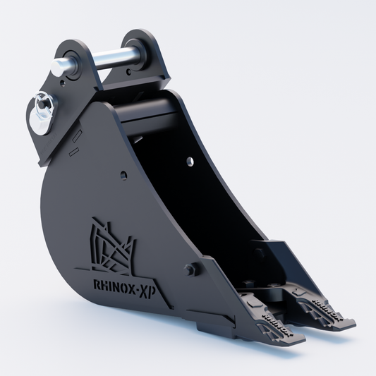 Komatsu PC18MR-5 Digging Bucket - 6" / 150mm | Rhinox Group UK - Toothed Bucket Front
