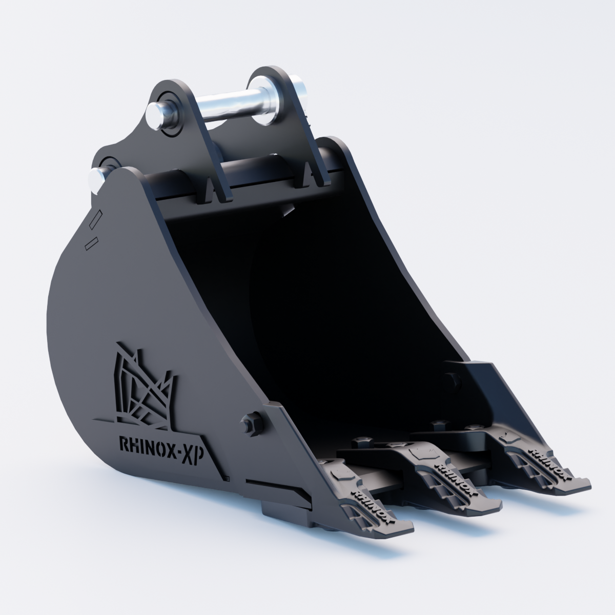 1QM Digging Bucket - 12" / 300mm - Toothed Bucket Front