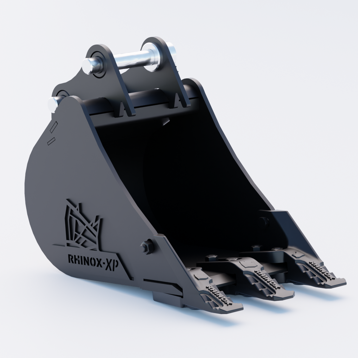 1QR Digging Bucket - 12" / 300mm - Toothed Bucket Front