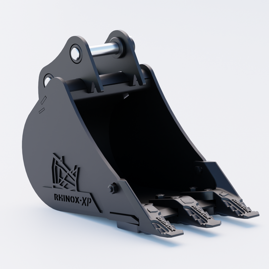 1QW Digging Bucket - 12" / 300mm - Toothed Bucket Front