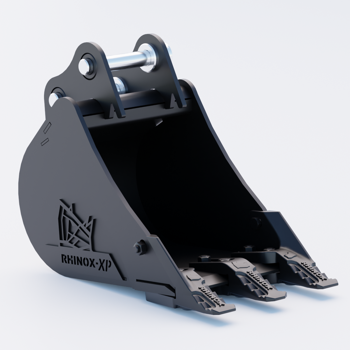 Hitachi ZX18 Digging Bucket - 12" / 300mm | Rhinox Group UK - Toothed Bucket Front