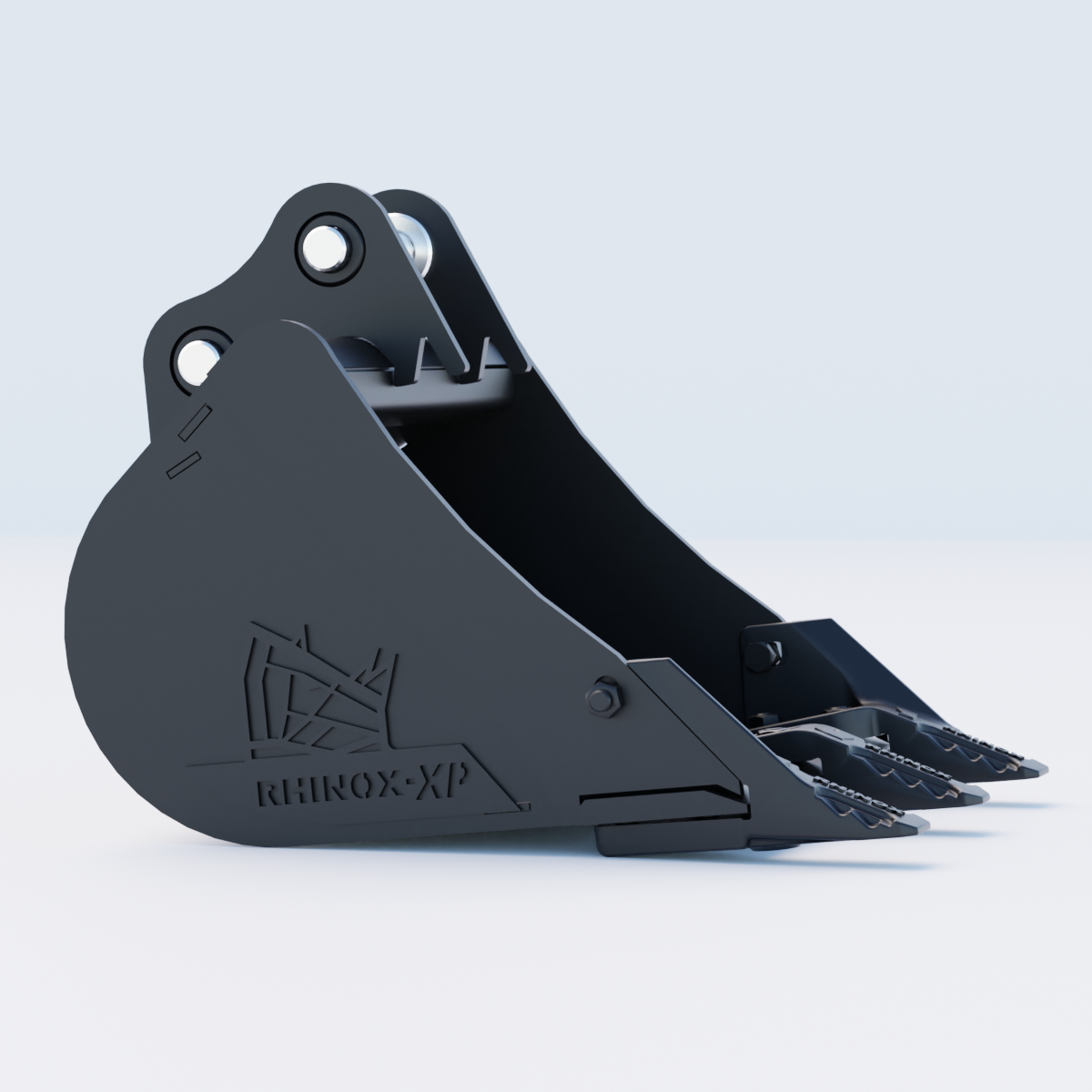 Hitachi ZX18 Digging Bucket - 18" / 450mm | Rhinox Group UK - Toothed Bucket Side