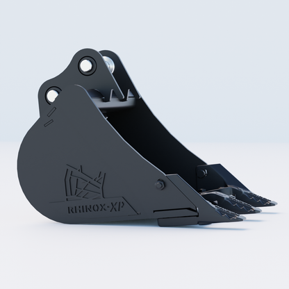Hitachi ZX18 Digging Bucket - 18" / 450mm | Rhinox Group UK - Toothed Bucket Side
