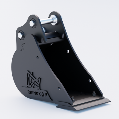 Hitachi ZX18 Digging Bucket - 9" / 230mm | Rhinox Group UK - Bladed Bucket Front