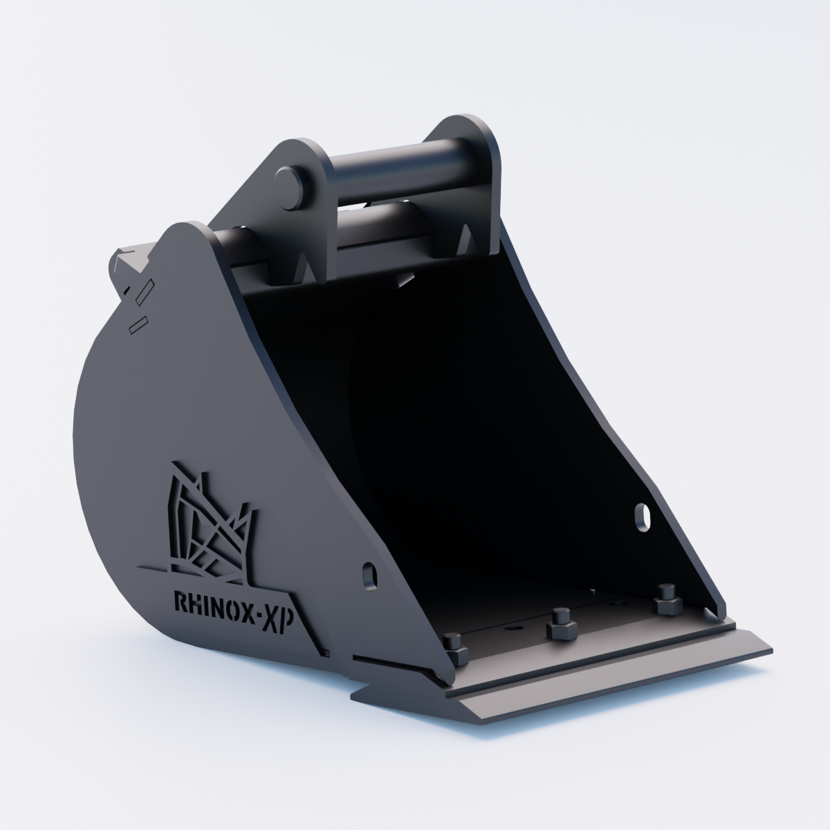Rhinox Digging Bucket To Suit Safelock SL10 Hitch - 12" - Bladed Bucket Front