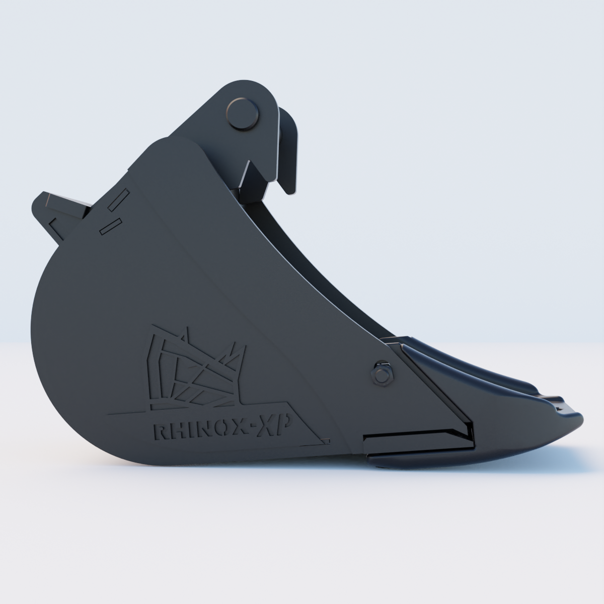 Rhinox Utility Bucket with Unitusk Blade To Suit Safelock SL10 Hitch - 12" / 300mm Side