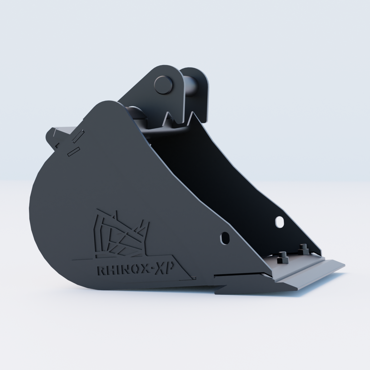 Rhinox Digging Bucket To Suit Safelock SL10 Hitch - 18" - Bladed Bucket Side