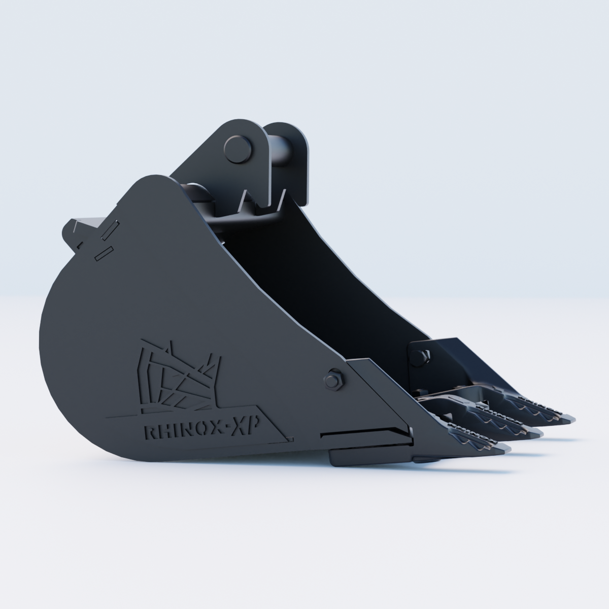 Rhinox Digging Bucket To Suit Safelock SL10 Hitch - 18" - Toothed Bucket Side