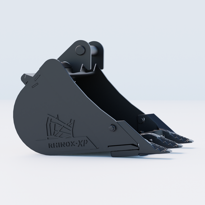 Rhinox Digging Bucket To Suit Safelock SL10 Hitch - 18" - Toothed Bucket Side