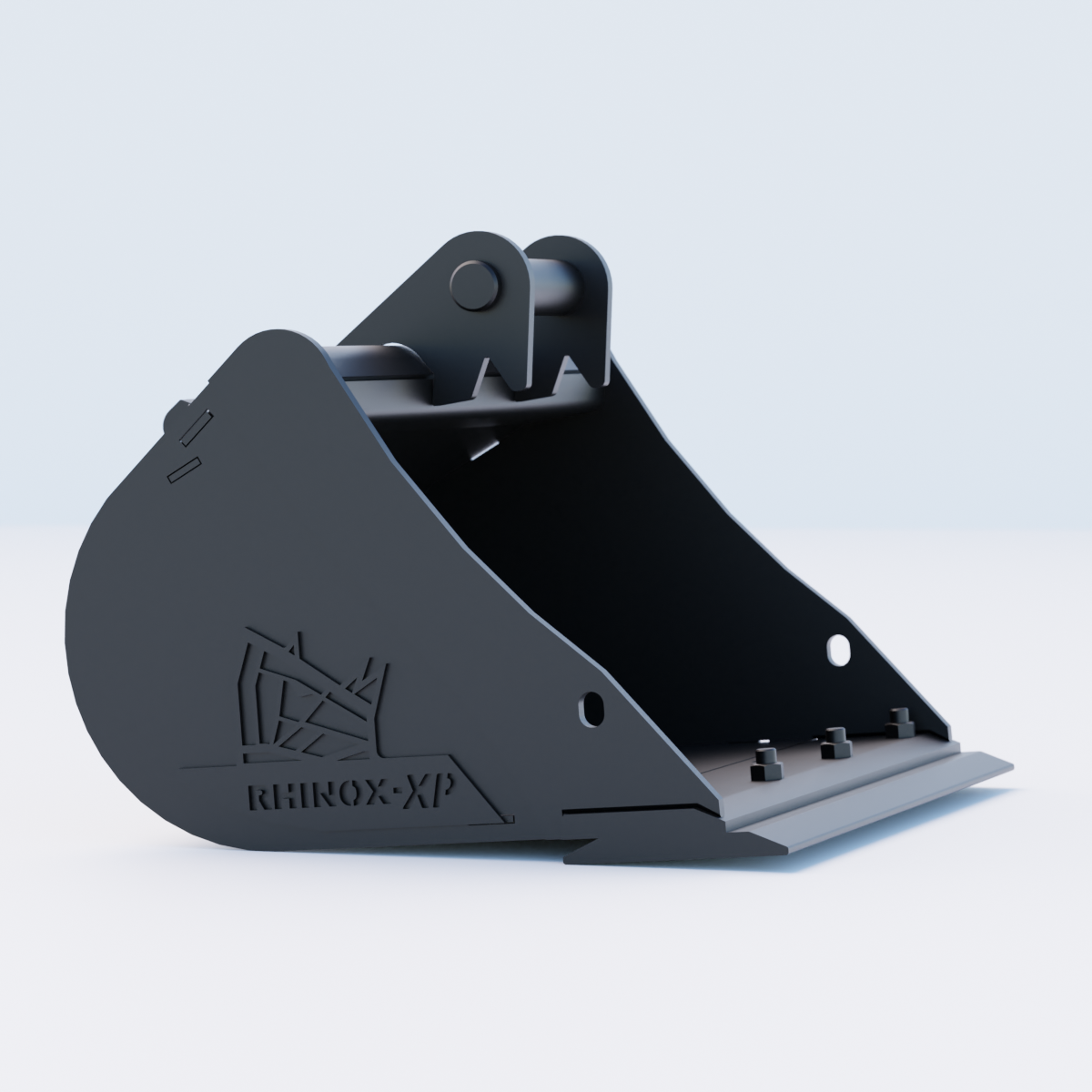 Rhinox Digging Bucket To Suit Safelock SL10 Hitch - 24" - Bladed Bucket Side