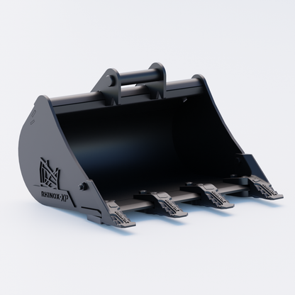 Rhinox Digging Bucket To Suit Safelock SL10 Hitch - 24" - Toothed Bucket Front