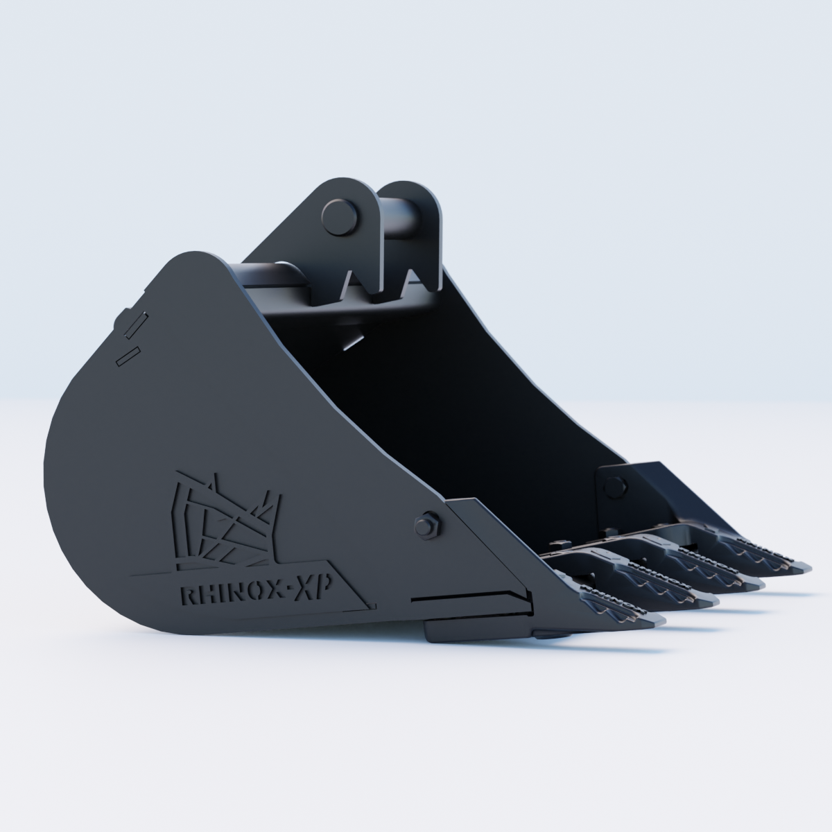 Rhinox Digging Bucket To Suit Safelock SL10 Hitch - 24" - Toothed Bucket Side
