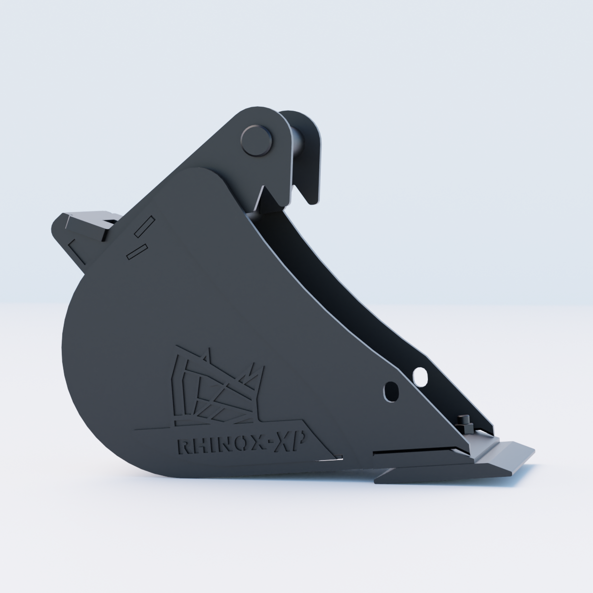Rhinox Digging Bucket To Suit Safelock SL10 Hitch - 9" - Bladed Bucket Side