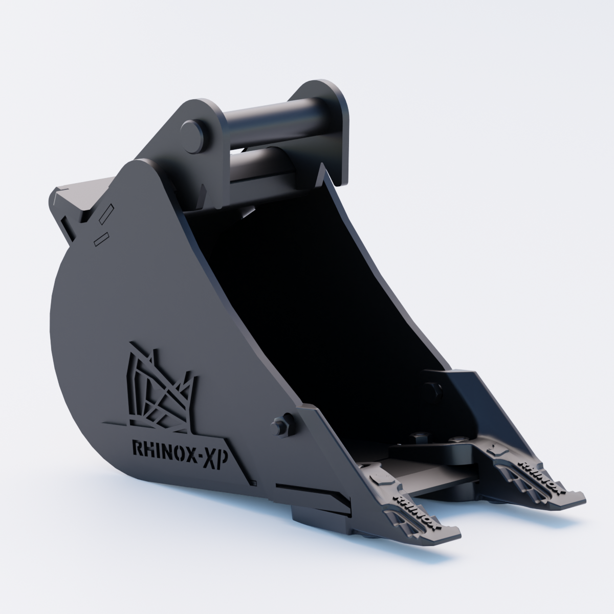 Rhinox Digging Bucket To Suit Safelock SL10 Hitch - 9" - Toothed Bucket Front