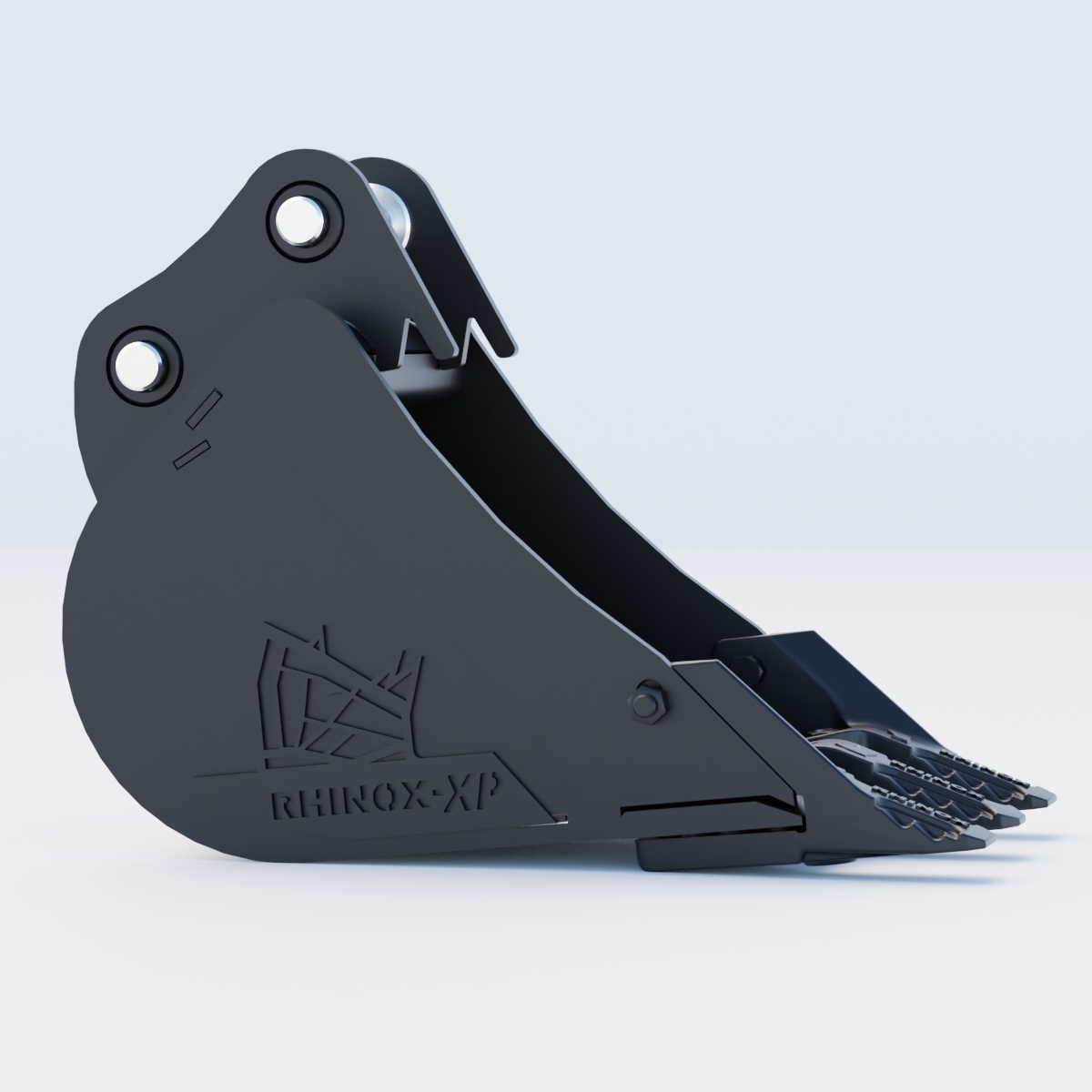 1V Digging Bucket - 12" / 300mm | Rhinox Group UK - Toothed Bucket Side