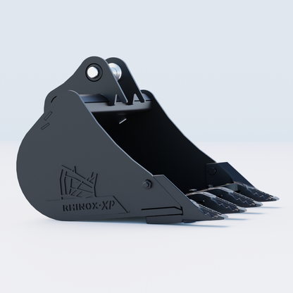 1V Digging Bucket - 24" / 600mm - Toothed Bucket Side