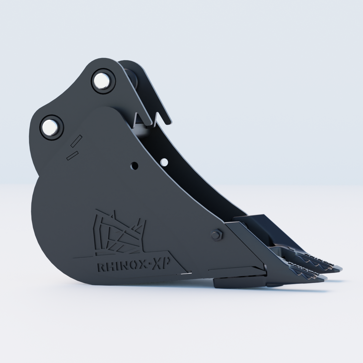 1V Digging Bucket - 9" / 230mm | Rhinox Group UK - Toothed Bucket Side