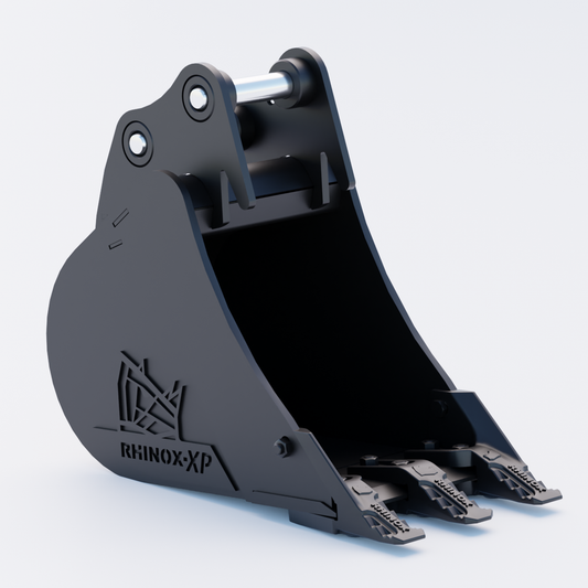 XMCG XE27E Digging Bucket - 12" / 300mm - Toothed Bucket Front