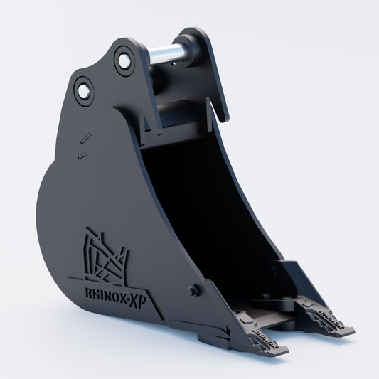 XMCG XE27E Digging Bucket - 9" / 230mm - Toothed Bucket Front