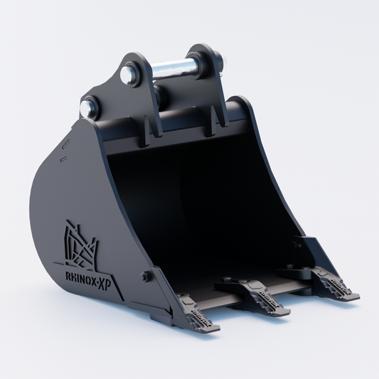 Hitachi ZX27U Digging Bucket - 18" / 450mm | Rhinox Group UK - Toothed Bucket Front