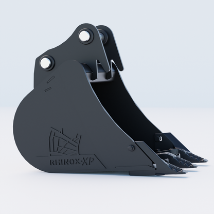 Hitachi ZX27U Digging Bucket - 18" / 450mm | Rhinox Group UK - Toothed Bucket Side