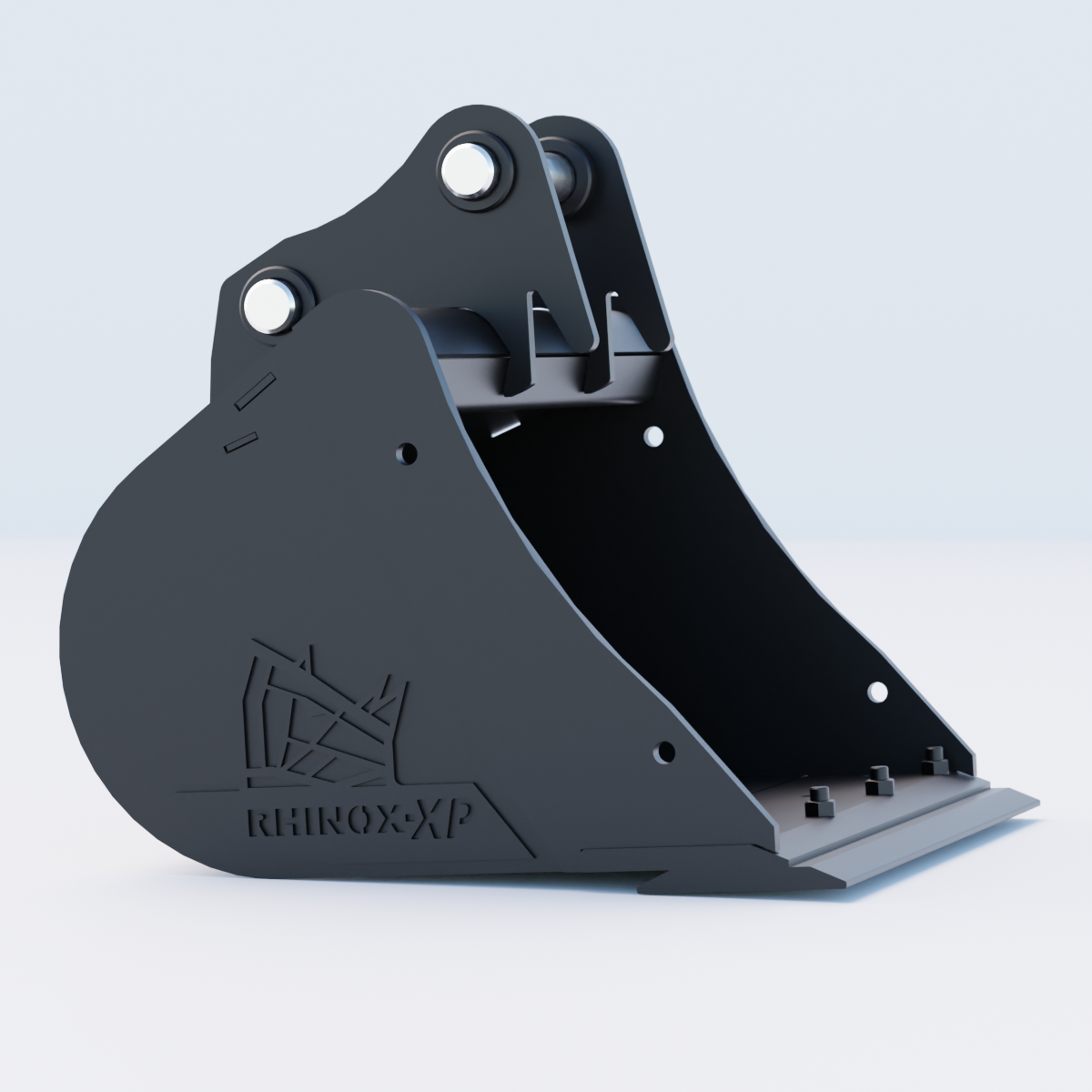 Hitachi ZX27U Digging Bucket - 24" / 600mm | Rhinox Group UK - Bladed Bucket Side