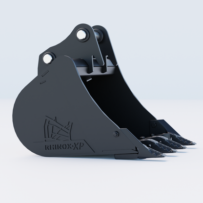 Hitachi ZX27U Digging Bucket - 24" / 600mm | Rhinox Group UK - Toothed Bucket Side