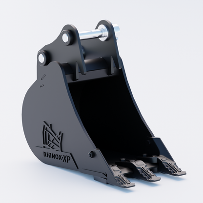 New Holland E30C Digging Bucket - 12" / 300mm | Rhinox Group UK - Toothed Bucket Front