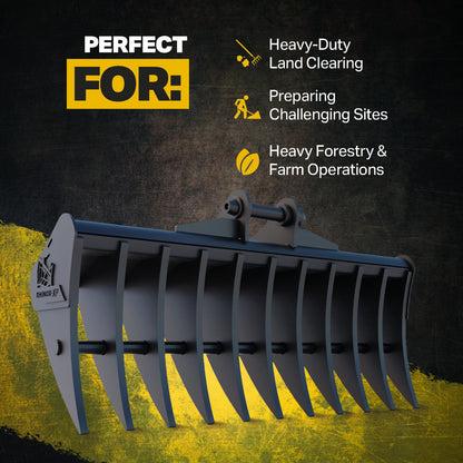 Bobcat E35 Land Rake 48" / 1200mm Infographic 1