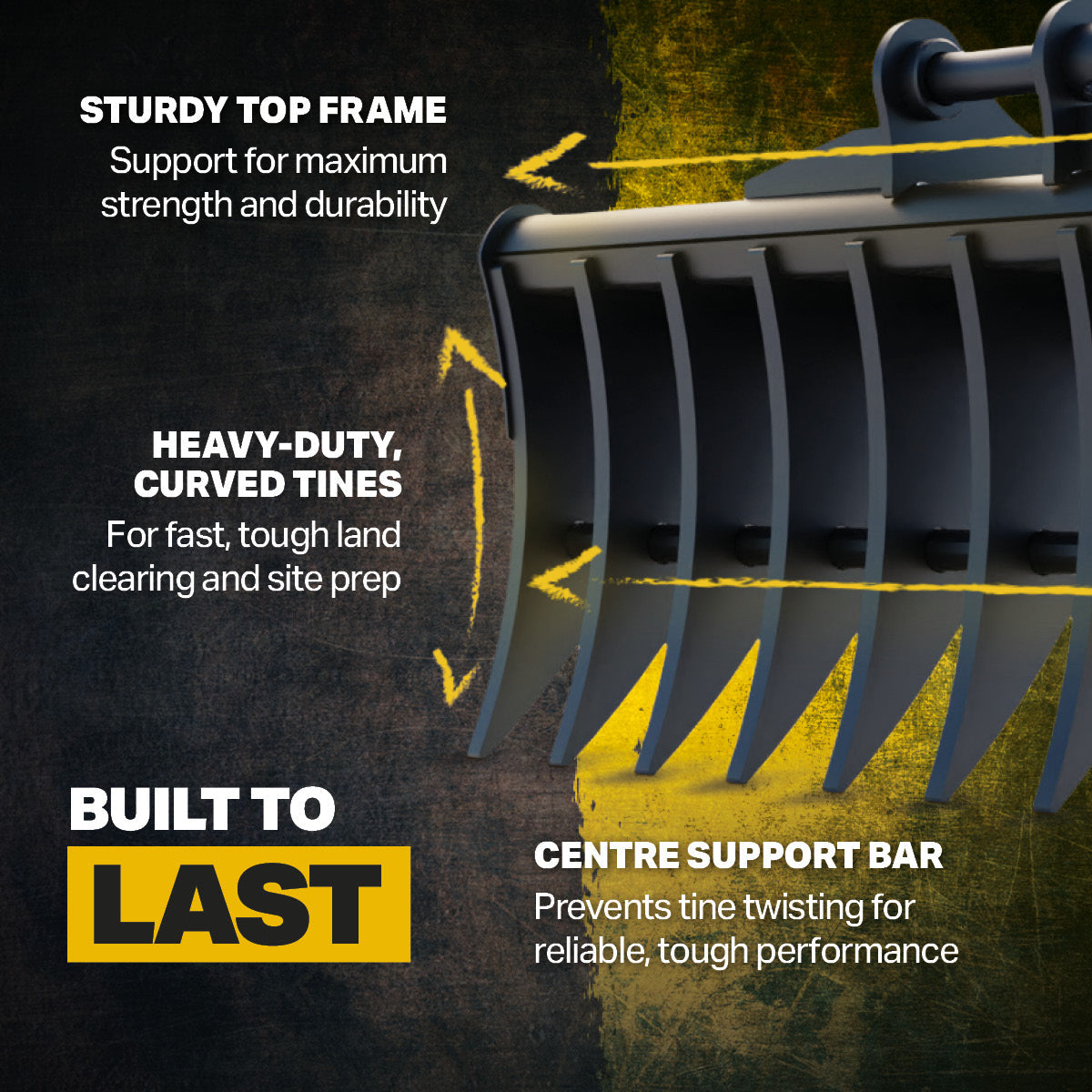 Takeuchi TB240 Land Rake 48" / 1200mm Infographic 3